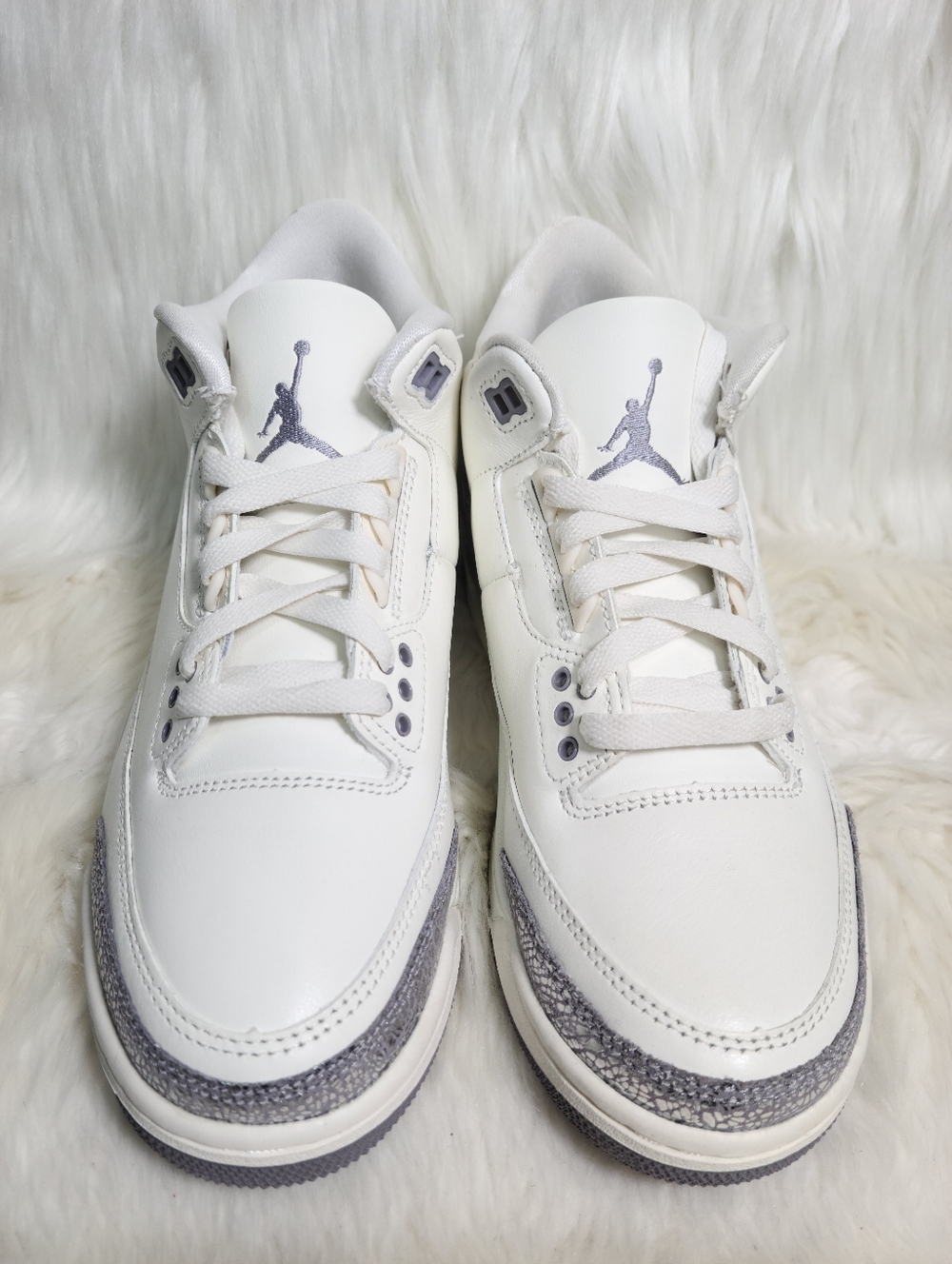 Nike Air Jordan 3 Retro Sail Cement Grey Silver Women 7 NEW - Picture 5 of 7